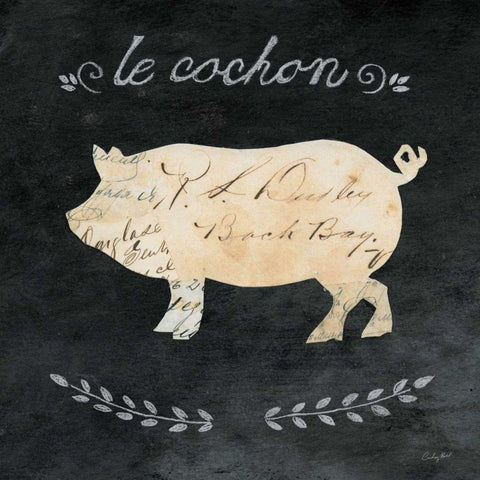 Le Cochon Cameo Sq Black Modern Wood Framed Art Print with Double Matting by Prahl, Courtney