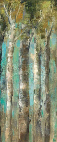 April Birch Forest Panel II White Modern Wood Framed Art Print with Double Matting by Vassileva, Silvia