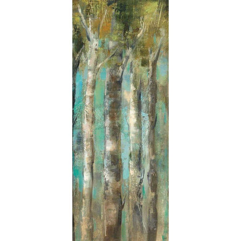 April Birch Forest Panel II White Modern Wood Framed Art Print by Vassileva, Silvia