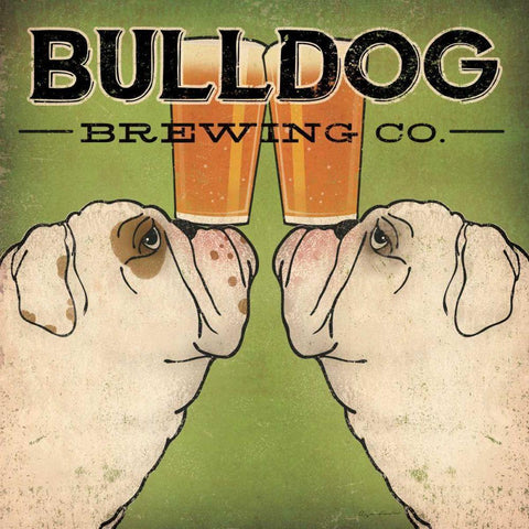 Bulldog Brewing White Modern Wood Framed Art Print by Fowler, Ryan