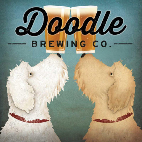 Doodle Beer Double White Modern Wood Framed Art Print with Double Matting by Fowler, Ryan