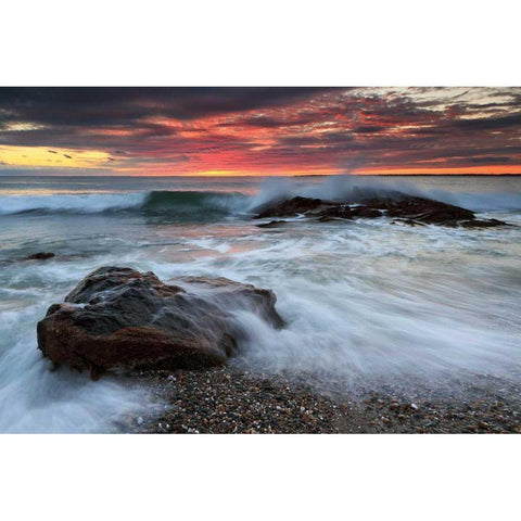 Splash Boom White Modern Wood Framed Art Print by Gendreau, Katherine