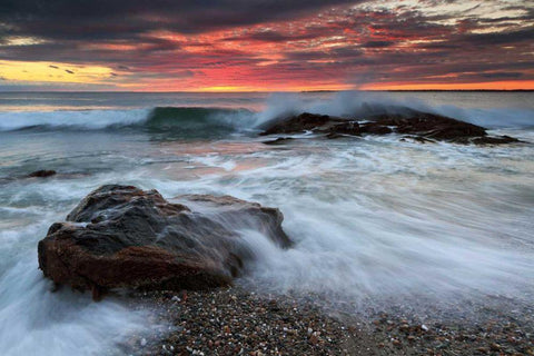 Splash Boom Black Ornate Wood Framed Art Print with Double Matting by Gendreau, Katherine