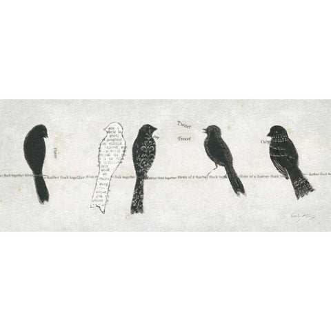 Catching Up II Black Modern Wood Framed Art Print with Double Matting by Adams, Emily