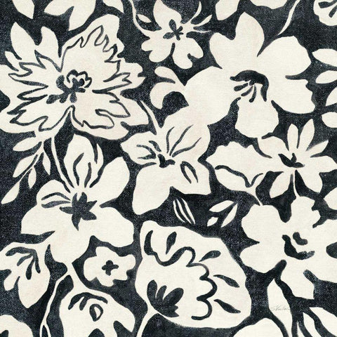 Chalkboard Floral II Black Modern Wood Framed Art Print by Vassileva, Silvia