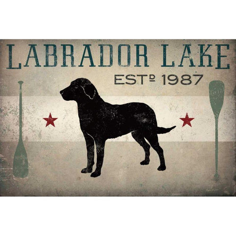 Labrador Lake Black Modern Wood Framed Art Print with Double Matting by Fowler, Ryan