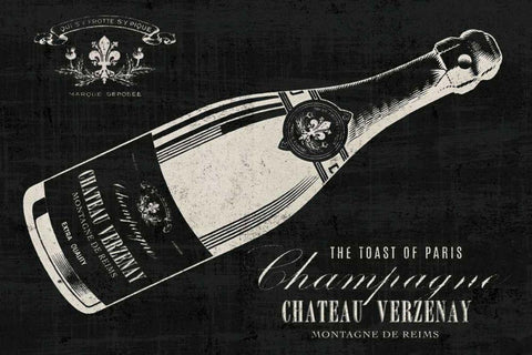 The Toast of Paris White Modern Wood Framed Art Print with Double Matting by Wild Apple Portfolio