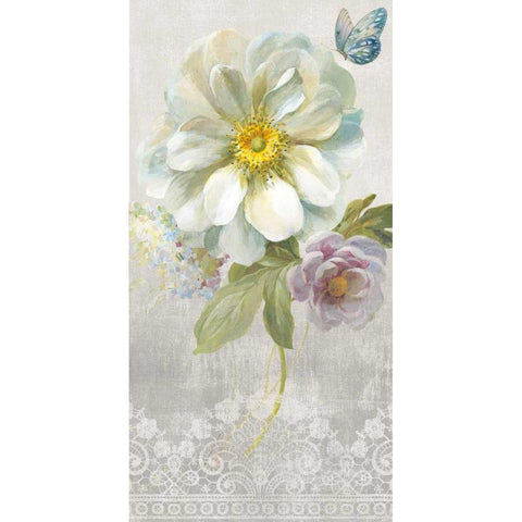 Textile Floral IV White Modern Wood Framed Art Print by Nai, Danhui