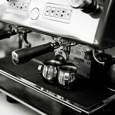 Coffeehouse I White Modern Wood Framed Art Print with Double Matting by Marshall, Laura