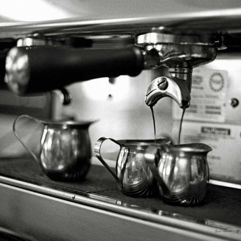 Coffeehouse II Black Modern Wood Framed Art Print by Marshall, Laura