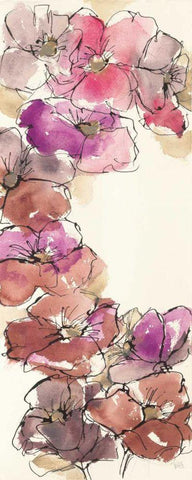 Passion Poppy Panel I Black Ornate Wood Framed Art Print with Double Matting by Paschke, Chris