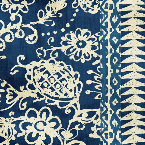 Bali Tapestry II White Modern Wood Framed Art Print with Double Matting by Wild Apple Portfolio