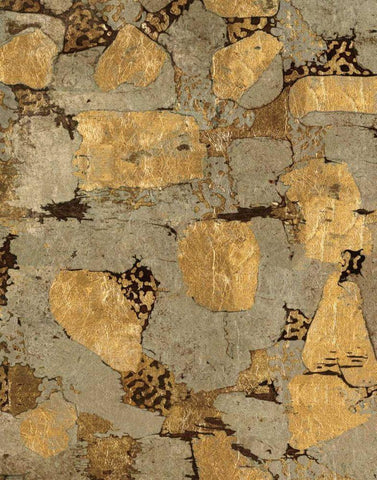 Gilded Stone Gold I White Modern Wood Framed Art Print with Double Matting by Wild Apple Portfolio