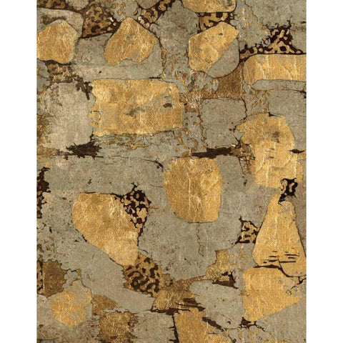 Gilded Stone Gold I White Modern Wood Framed Art Print by Wild Apple Portfolio