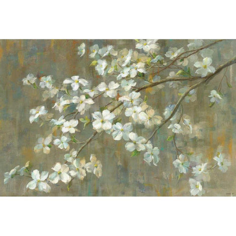 Dogwood in Spring Black Modern Wood Framed Art Print with Double Matting by Nai, Danhui