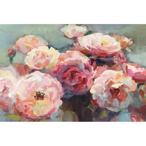 Wild Roses Gold Ornate Wood Framed Art Print with Double Matting by Hageman, Marilyn