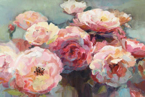 Wild Roses White Modern Wood Framed Art Print with Double Matting by Hageman, Marilyn