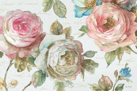 Poeme D Amour II Black Ornate Wood Framed Art Print with Double Matting by Audit, Lisa