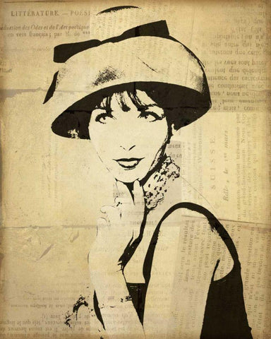 Fashion News I Black Ornate Wood Framed Art Print with Double Matting by Wild Apple Portfolio