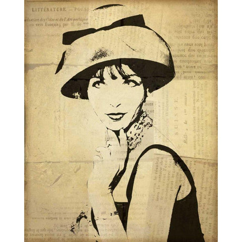 Fashion News I Black Modern Wood Framed Art Print with Double Matting by Wild Apple Portfolio