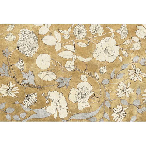 Floral Joy II White Modern Wood Framed Art Print by Wild Apple Portfolio