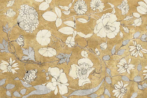 Floral Joy II Black Ornate Wood Framed Art Print with Double Matting by Wild Apple Portfolio