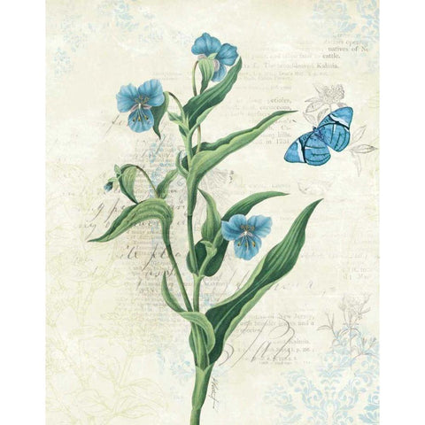 Booked Blue I Gold Ornate Wood Framed Art Print with Double Matting by Pertiet, Katie