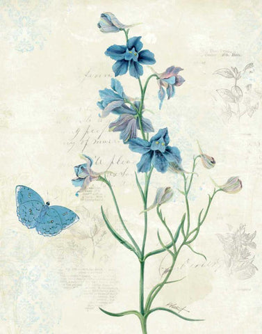 Booked Blue II White Modern Wood Framed Art Print with Double Matting by Pertiet, Katie