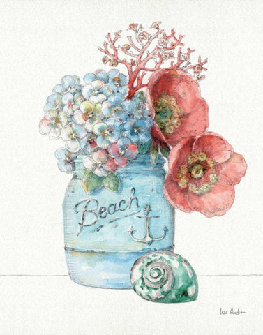 Sea Finds I Black Ornate Wood Framed Art Print with Double Matting by Audit, Lisa
