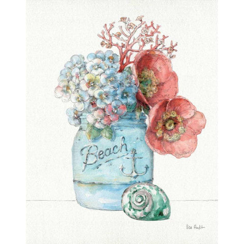 Sea Finds I White Modern Wood Framed Art Print by Audit, Lisa