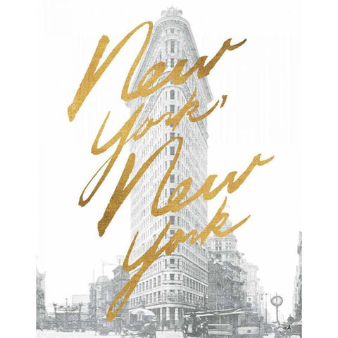 Gilded New York Gold Ornate Wood Framed Art Print with Double Matting by Hershey, Moira