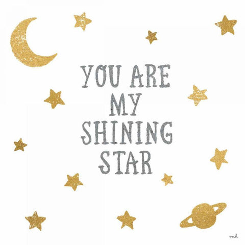Shining Star White Modern Wood Framed Art Print by Hershey, Moira