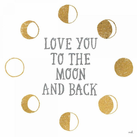 To the Moon White Modern Wood Framed Art Print by Hershey, Moira