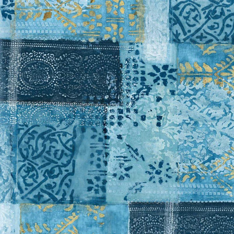 Alhambra II Indigo White Modern Wood Framed Art Print by Wild Apple Portfolio