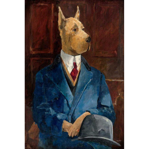 Inspector Dogleash White Modern Wood Framed Art Print by Tillmon, Avery