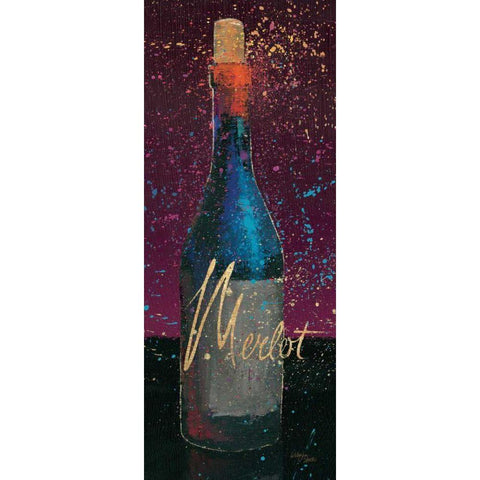 Wine Splash Dark IV Gold Ornate Wood Framed Art Print with Double Matting by Wellington Studio