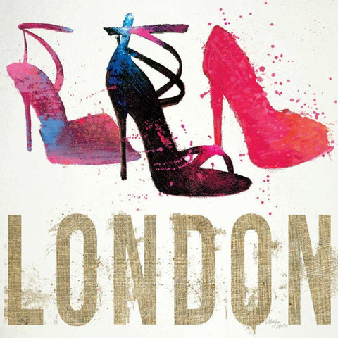 Moda Splash I Light Gold Ornate Wood Framed Art Print with Double Matting by Wellington Studio