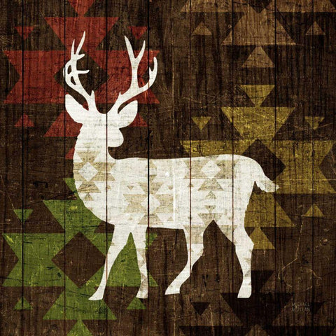 Southwest Lodge - Deer I Gold Ornate Wood Framed Art Print with Double Matting by Mullan, Michael