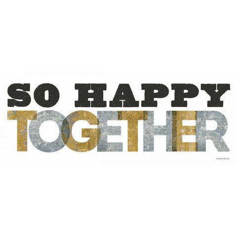 So Happy Together Silver Gold Gold Ornate Wood Framed Art Print with Double Matting by Mullan, Michael