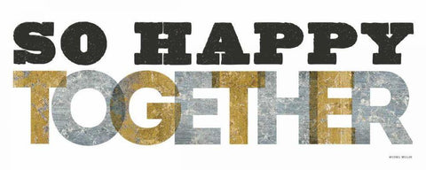 So Happy Together Silver Gold Black Ornate Wood Framed Art Print with Double Matting by Mullan, Michael