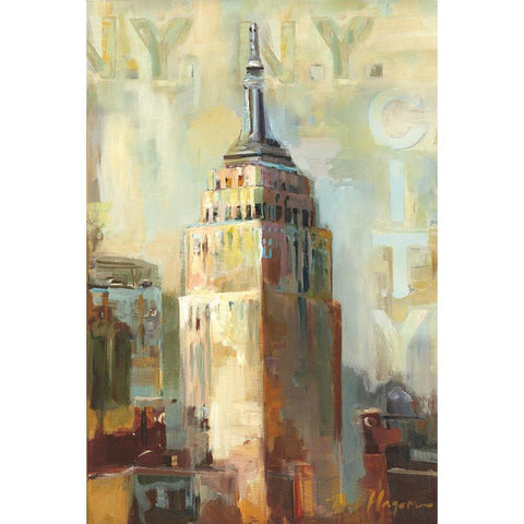The Empire State Building Black Modern Wood Framed Art Print by Hageman, Marilyn