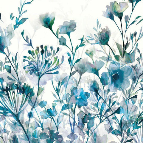 Transparent Garden  Apple Green Gold Ornate Wood Framed Art Print with Double Matting by Wild Apple Portfolio