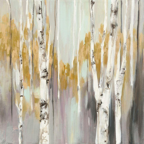 Silver Birch II Black Modern Wood Framed Art Print with Double Matting by Purinton, Julia