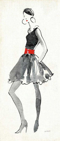 Red Flair I White Modern Wood Framed Art Print with Double Matting by Tavoletti, Anne