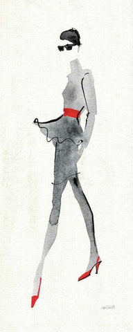 Red Flair II White Modern Wood Framed Art Print with Double Matting by Tavoletti, Anne