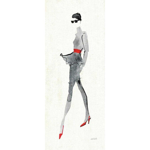 Red Flair II Black Modern Wood Framed Art Print with Double Matting by Tavoletti, Anne