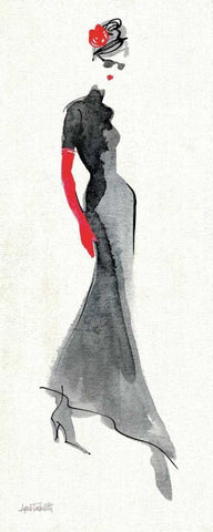 Red Flair III White Modern Wood Framed Art Print with Double Matting by Tavoletti, Anne