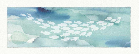 Sea Life II White Modern Wood Framed Art Print with Double Matting by Audit, Lisa