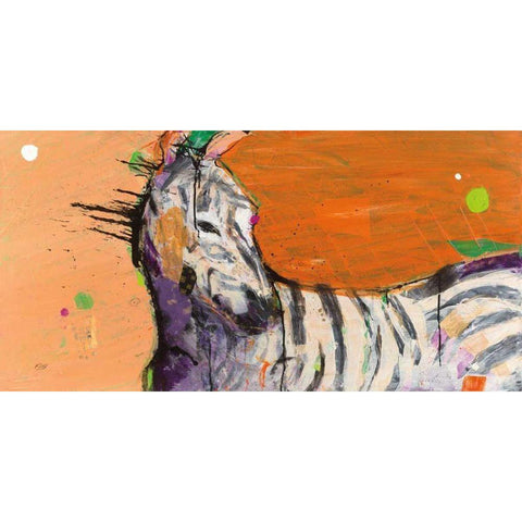 Zebra White Modern Wood Framed Art Print by Day, Kellie