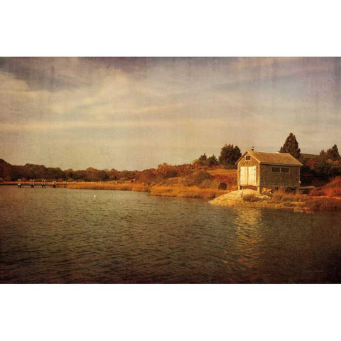 Quitsa Fishing Shack Gold Ornate Wood Framed Art Print with Double Matting by Gendreau, Katherine